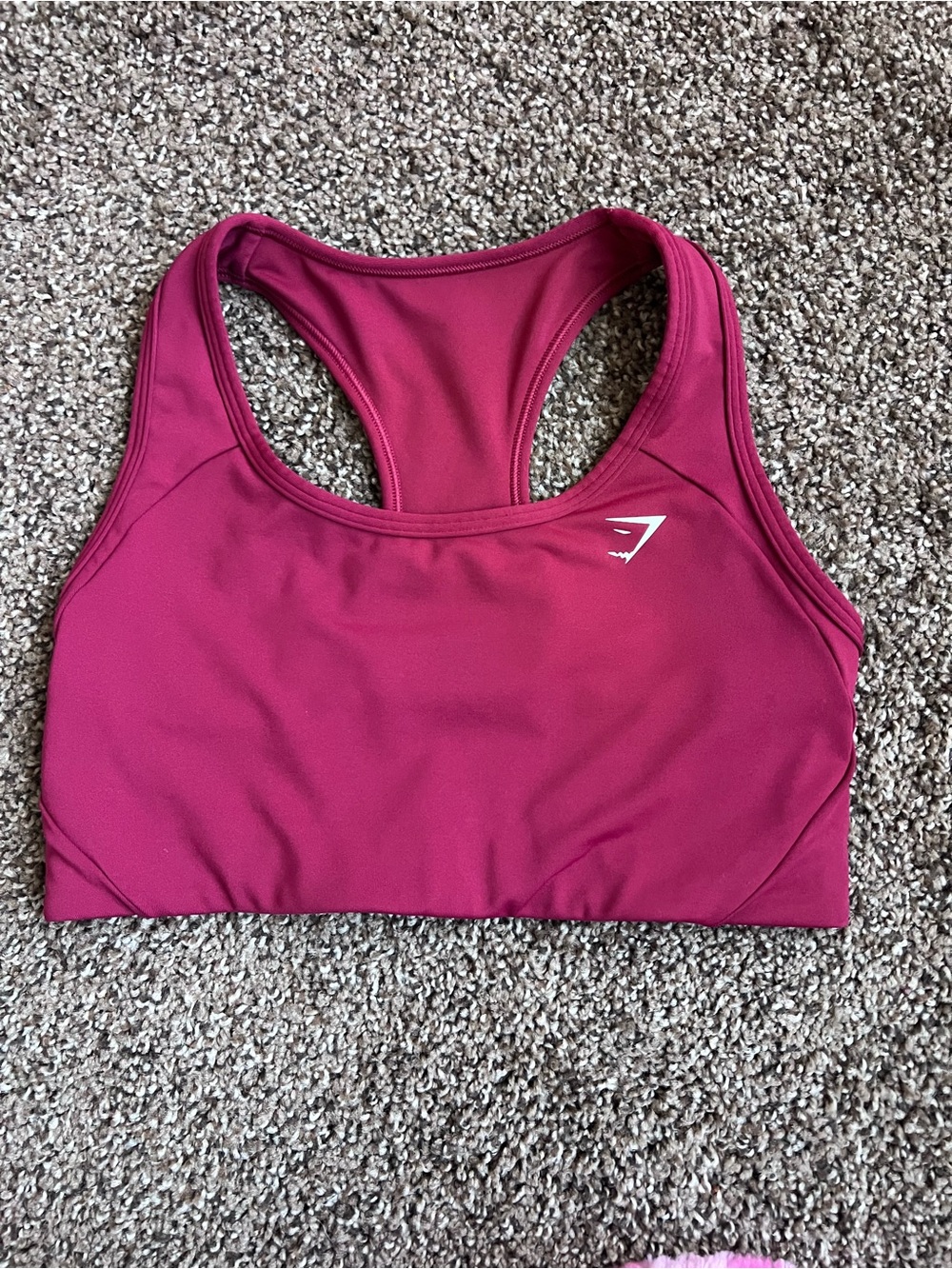 Gymshark Racerback Sports Bra in Berry